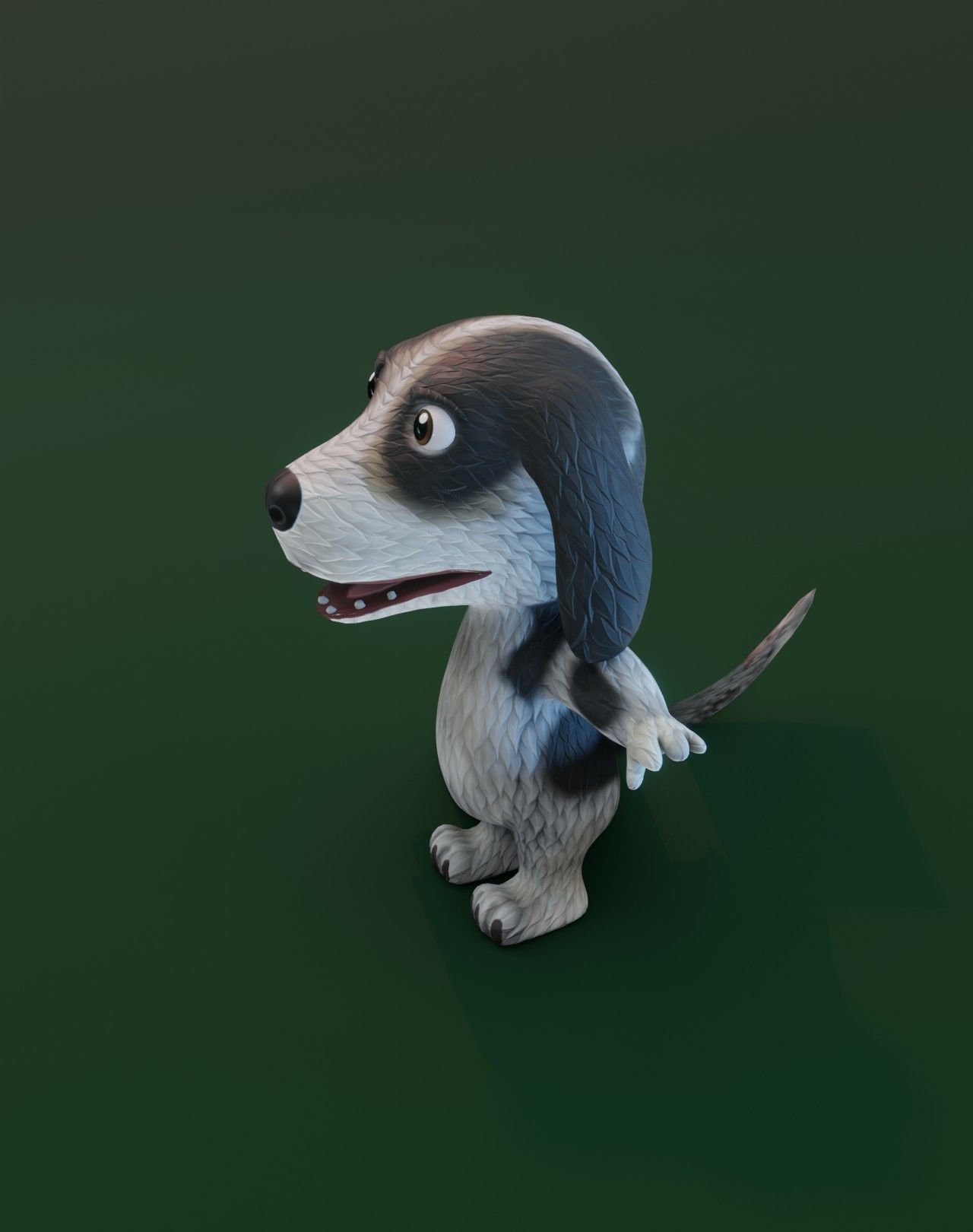Cartoon Hound Dog Animated 3D Model Low-poly 3D model_6