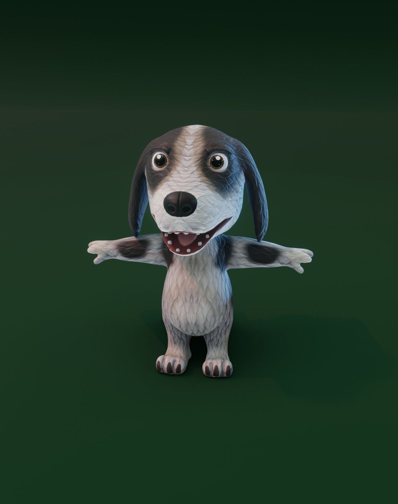 Cartoon Hound Dog Animated 3D Model Low-poly 3D model_15