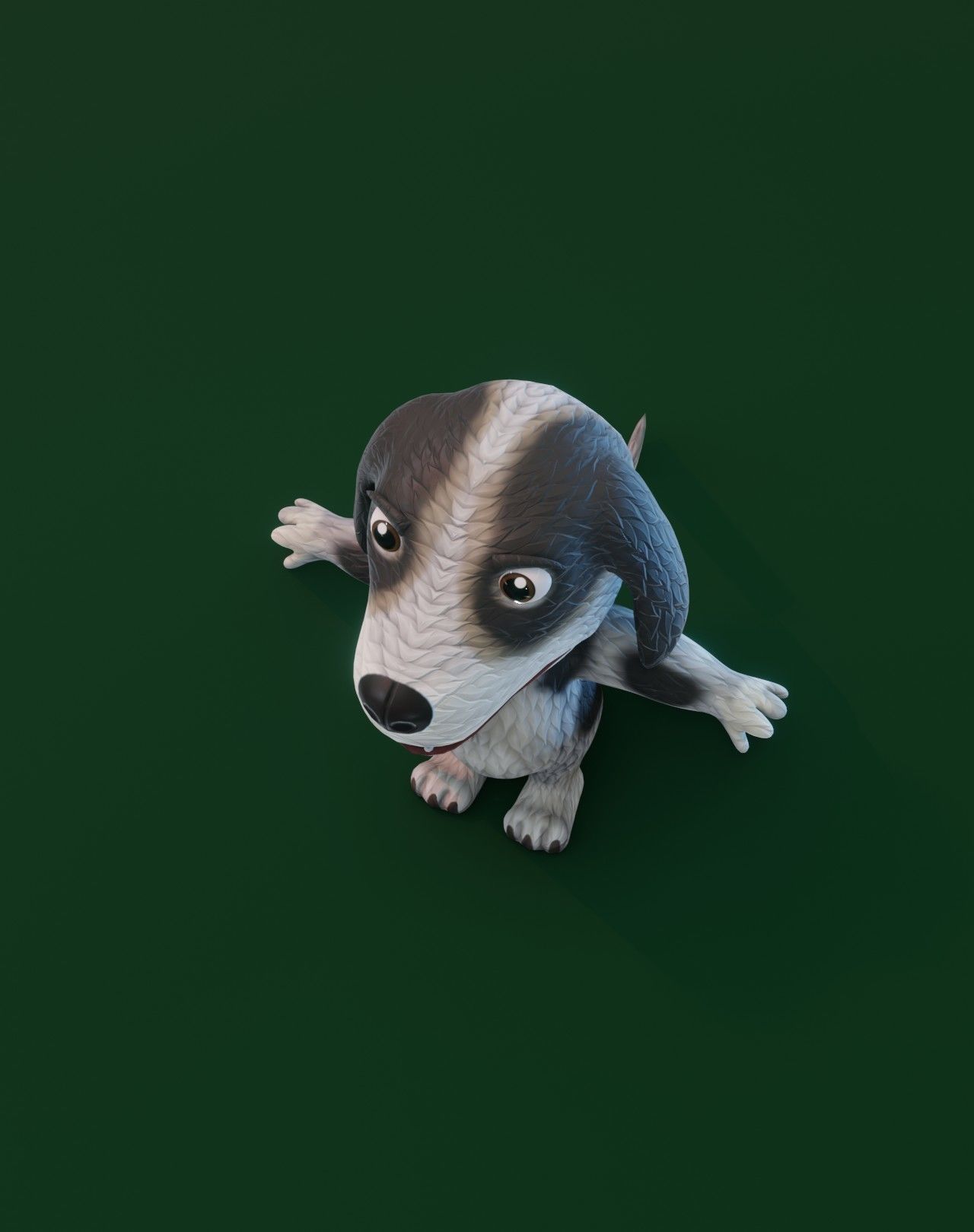 Cartoon Hound Dog Animated 3D Model Low-poly 3D model_18