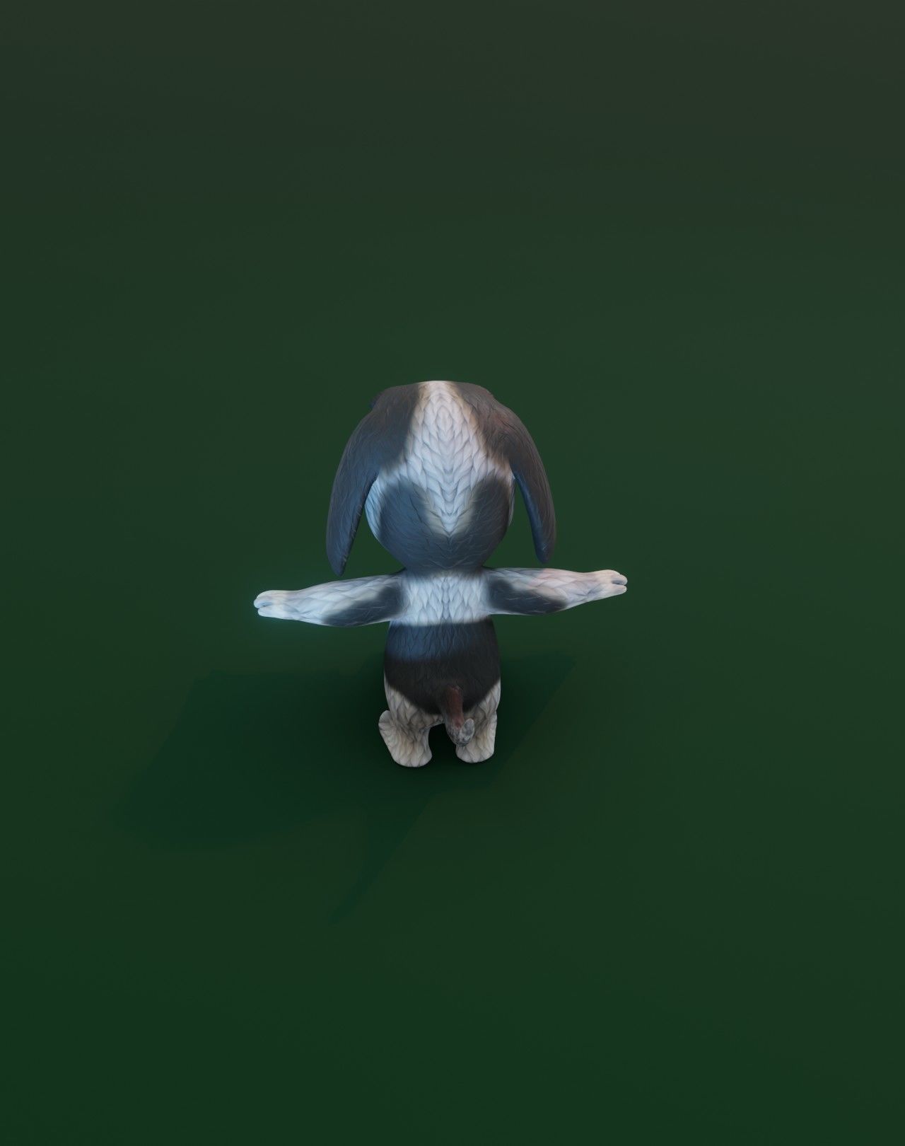 Cartoon Hound Dog Animated 3D Model Low-poly 3D model_11