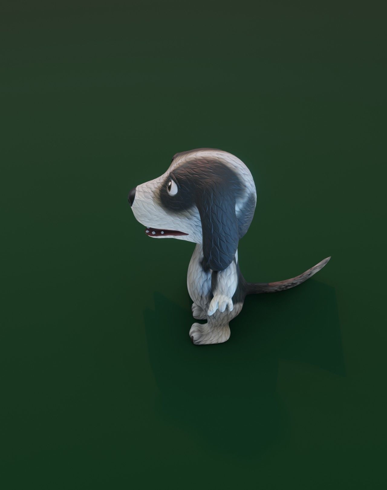 Cartoon Hound Dog Animated 3D Model Low-poly 3D model_13