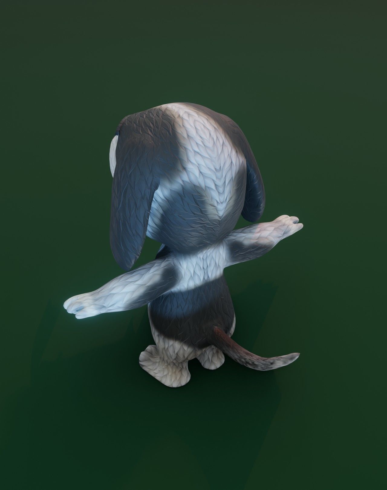 Cartoon Hound Dog Animated 3D Model Low-poly 3D model_12