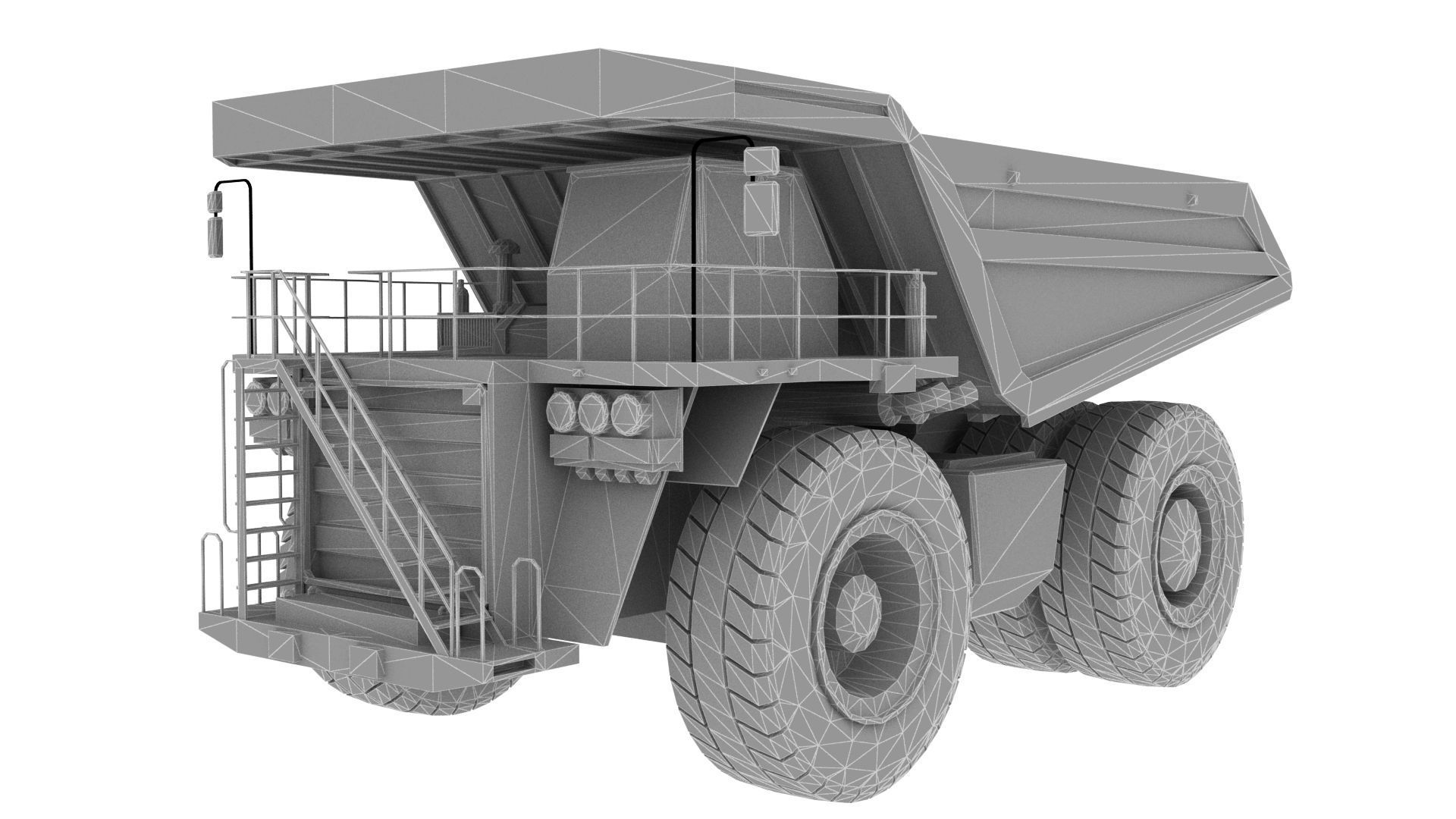Dump truck Low-poly 3D model_7