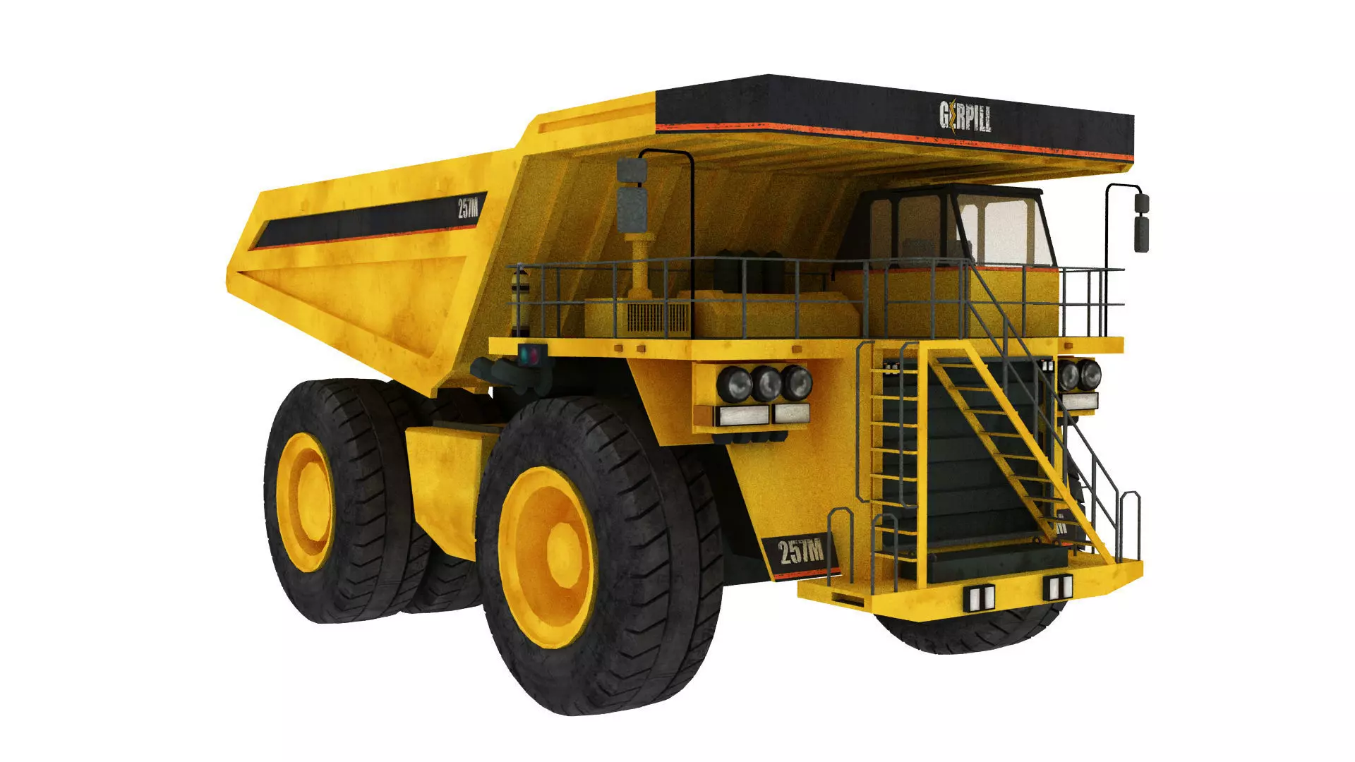 Dump truck Low-poly 3D model_0