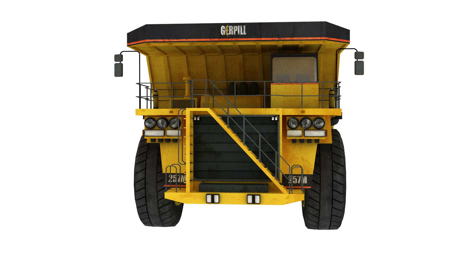 Dump truck Low-poly 3D model_3