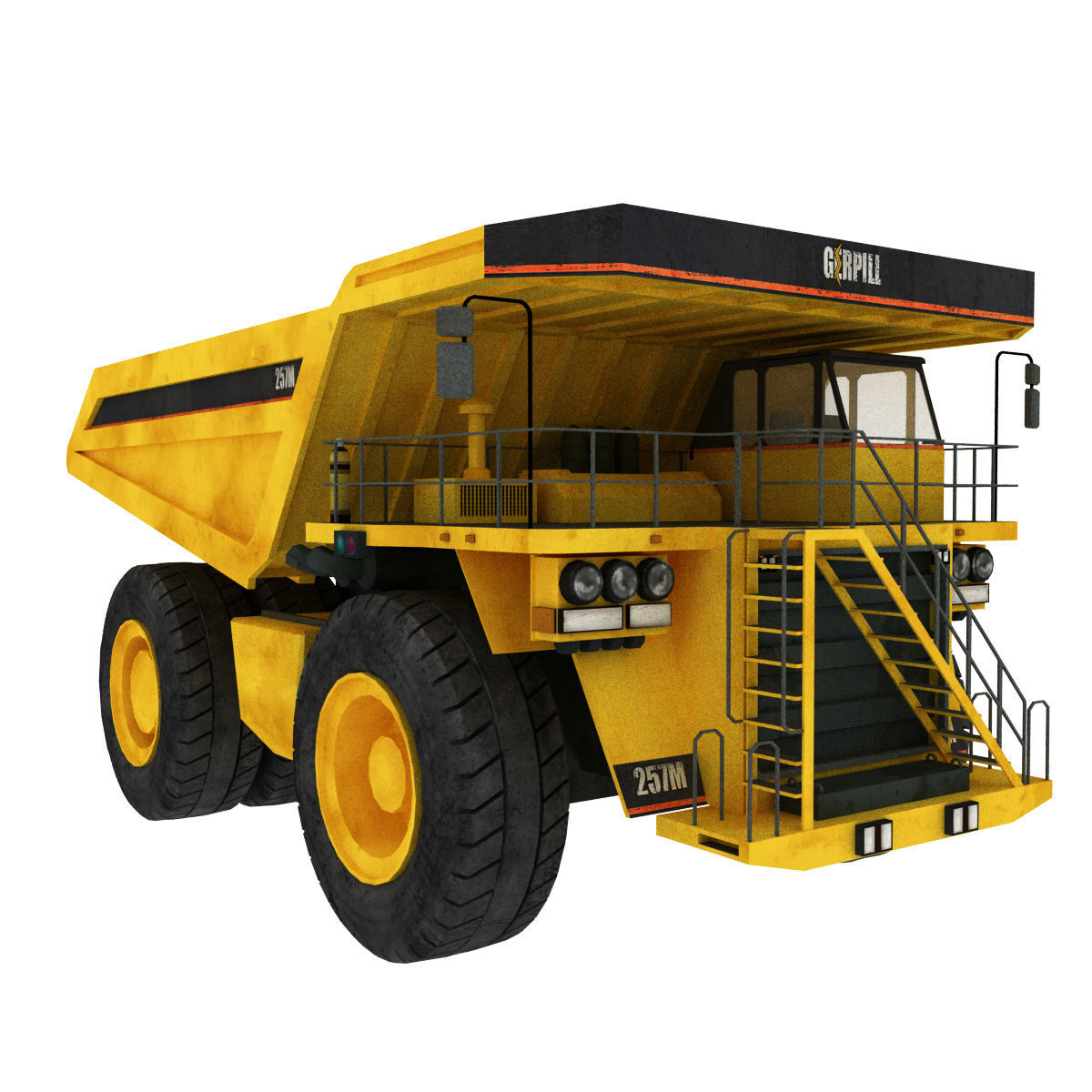 Dump truck Low-poly 3D model_2