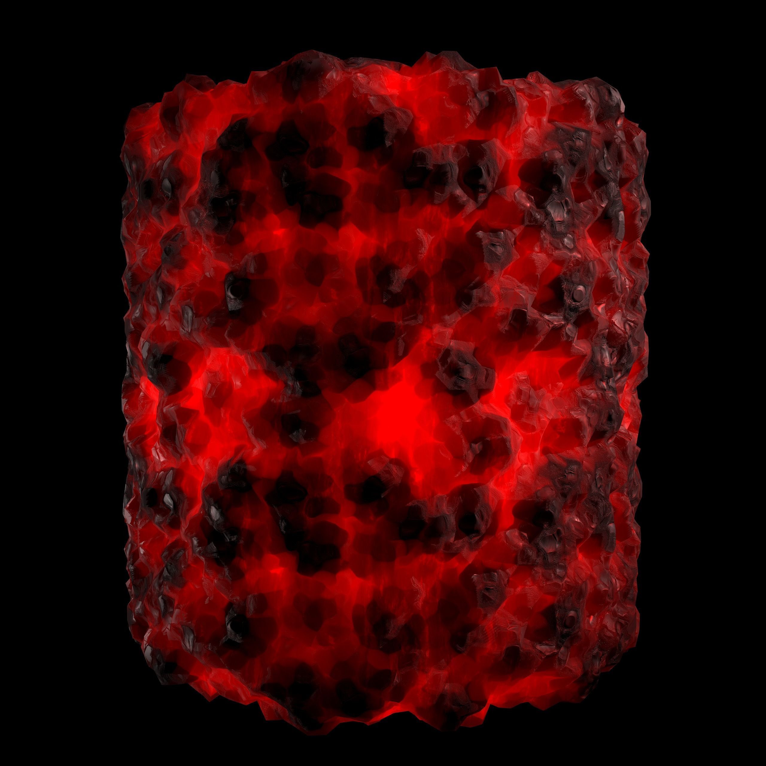 Obsidian Rock Lava Ground Terrain Red Material PBR Texture_2