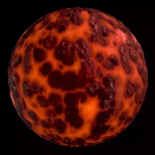 Obsidian Rock Lava Ground Terrain Red Material PBR Texture