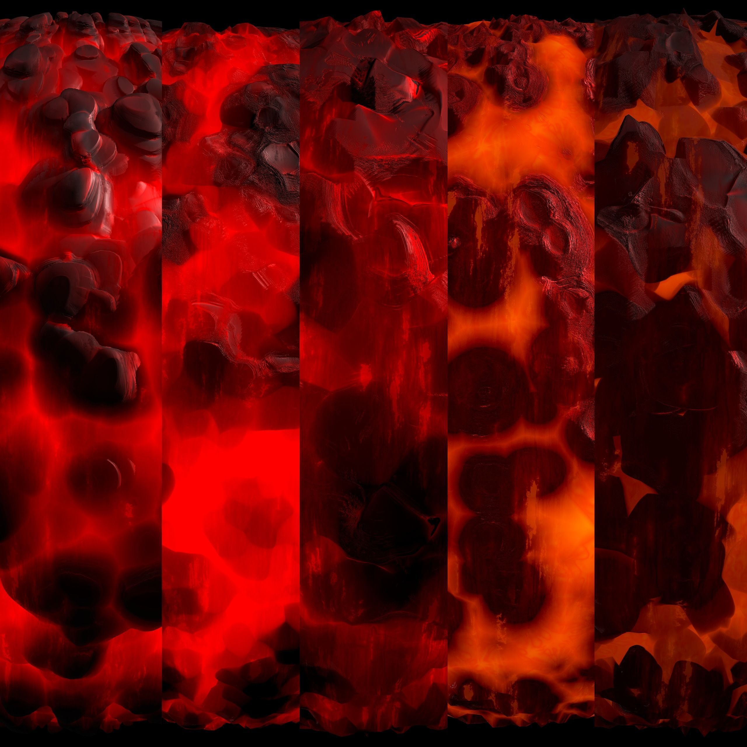 5 Obsidian Rock Lava Ground Terrain Red Material PBR Texture_5