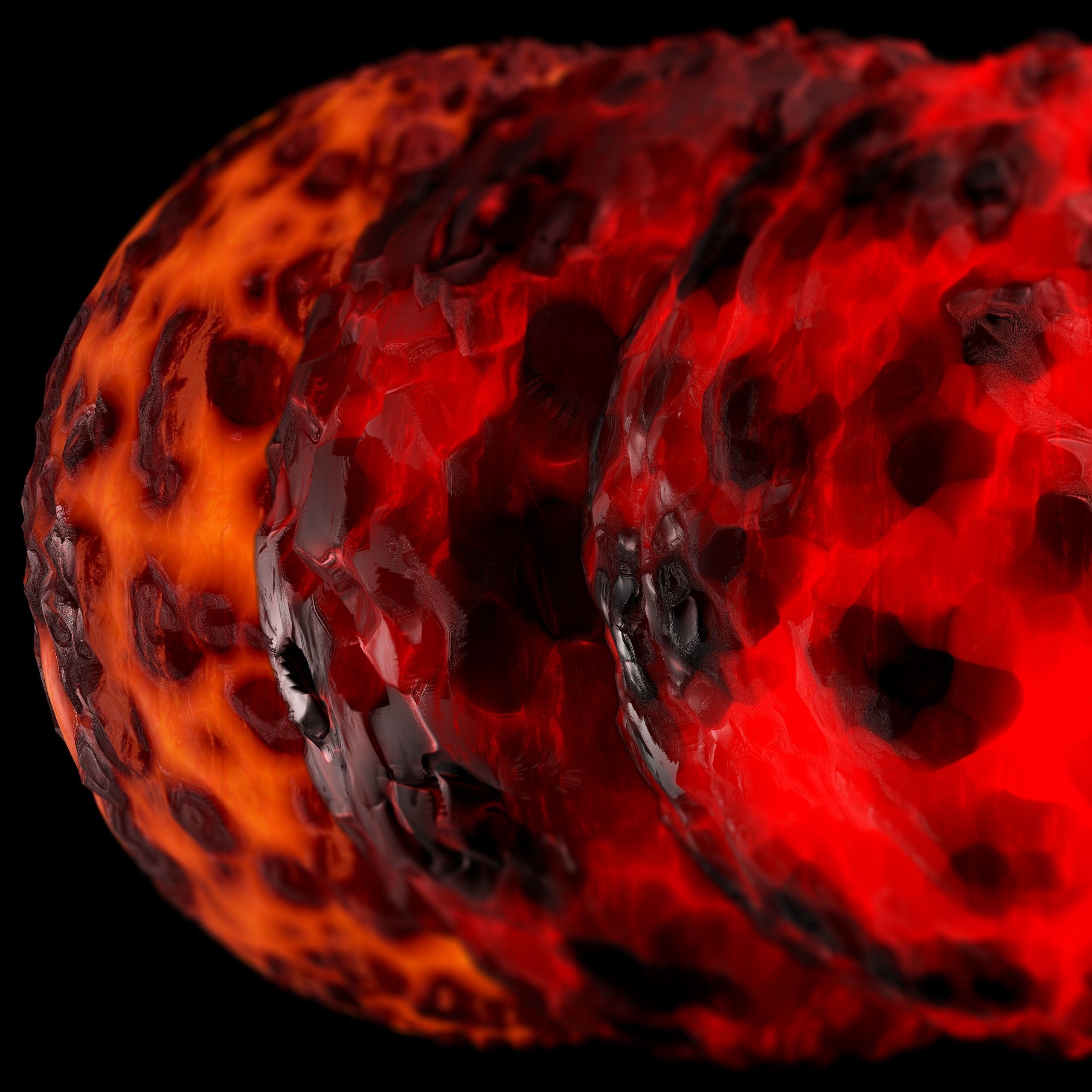 5 Obsidian Rock Lava Ground Terrain Red Material PBR Texture_4