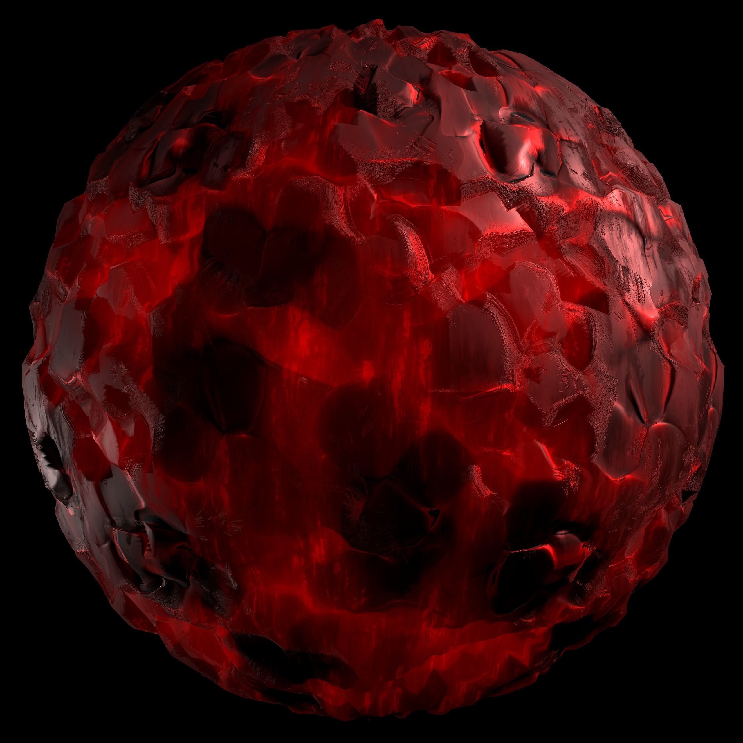 5 Obsidian Rock Lava Ground Terrain Red Material PBR Texture_10