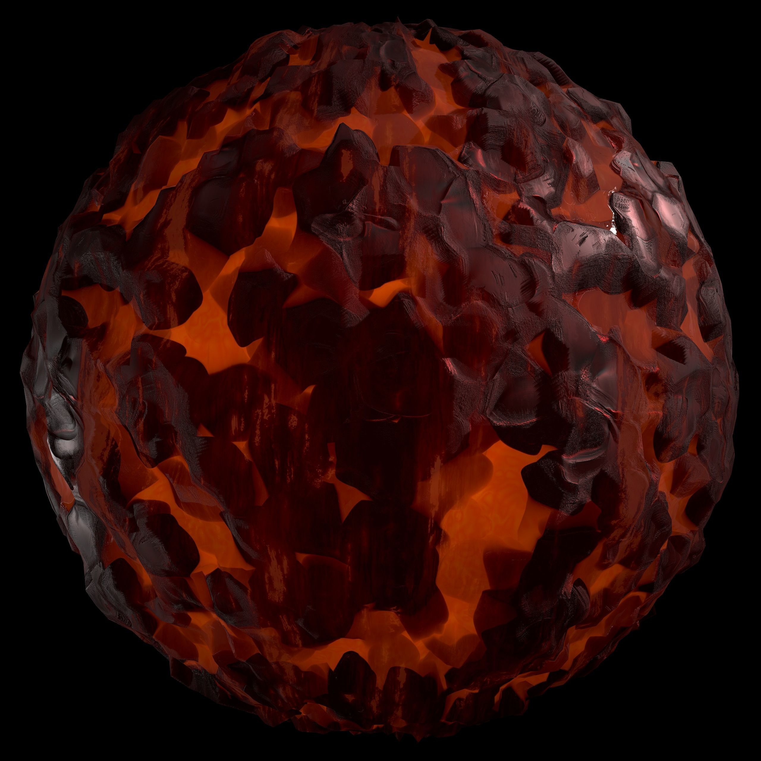 5 Obsidian Rock Lava Ground Terrain Red Material PBR Texture_8