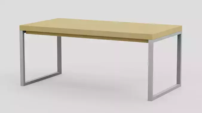 Modern Dining Table With Metal Frame 3D Model