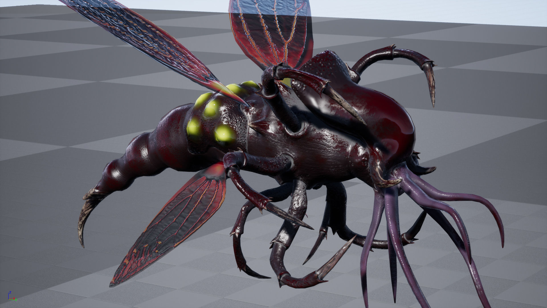 Flying insect remastered Low-poly 3D model_12