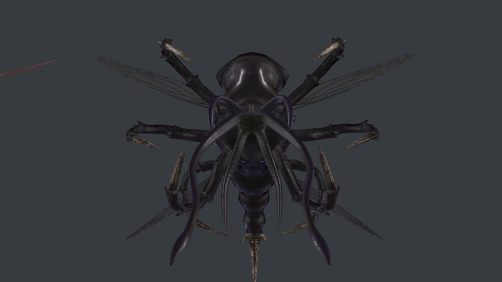 Flying insect remastered Low-poly 3D model_9