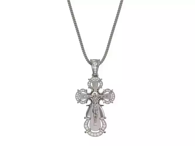 Russian cross pendant  3D print model - 0001 3D print model