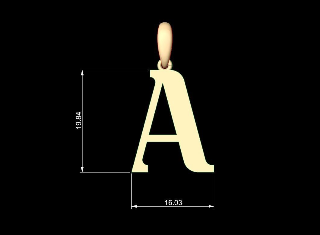 Initial Letters Pendant Quickjob A 3D print model_4