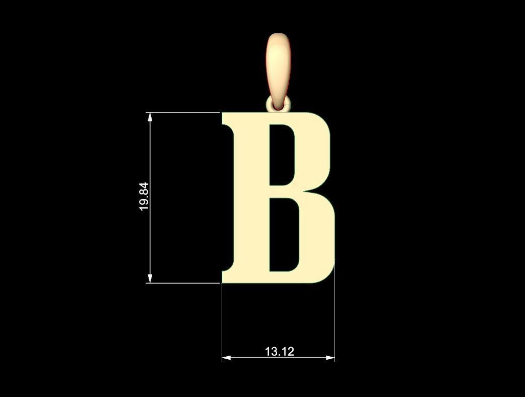 Initial Letters Pendant Quickjob B 3D print model_4