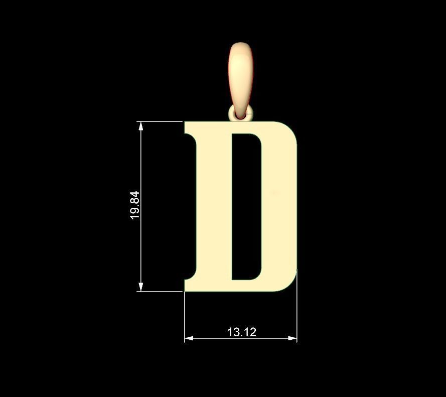 Initial Letters Pendant Quickjob D 3D print model_4