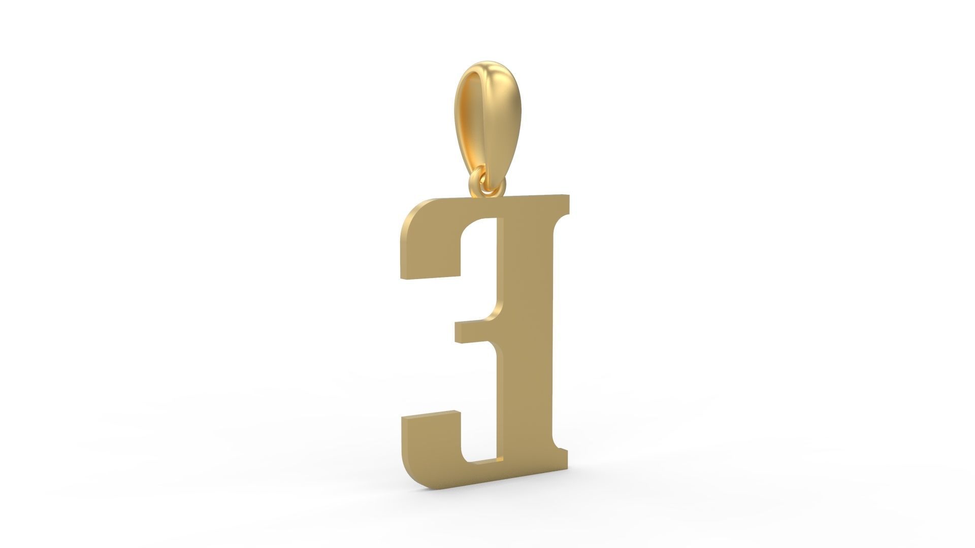 Initial Letters Pendant Quickjob E 3D print model_3