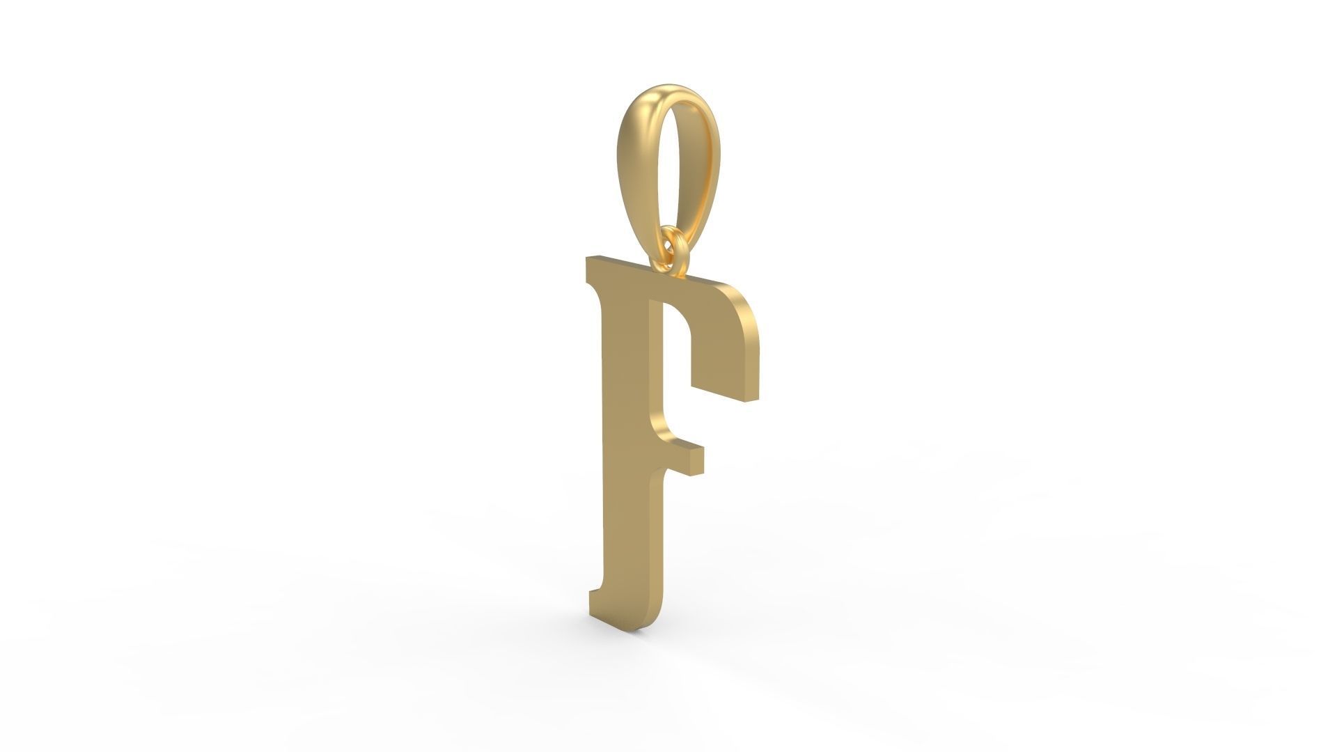 Initial Letters Pendant Quickjob F 3D print model_1