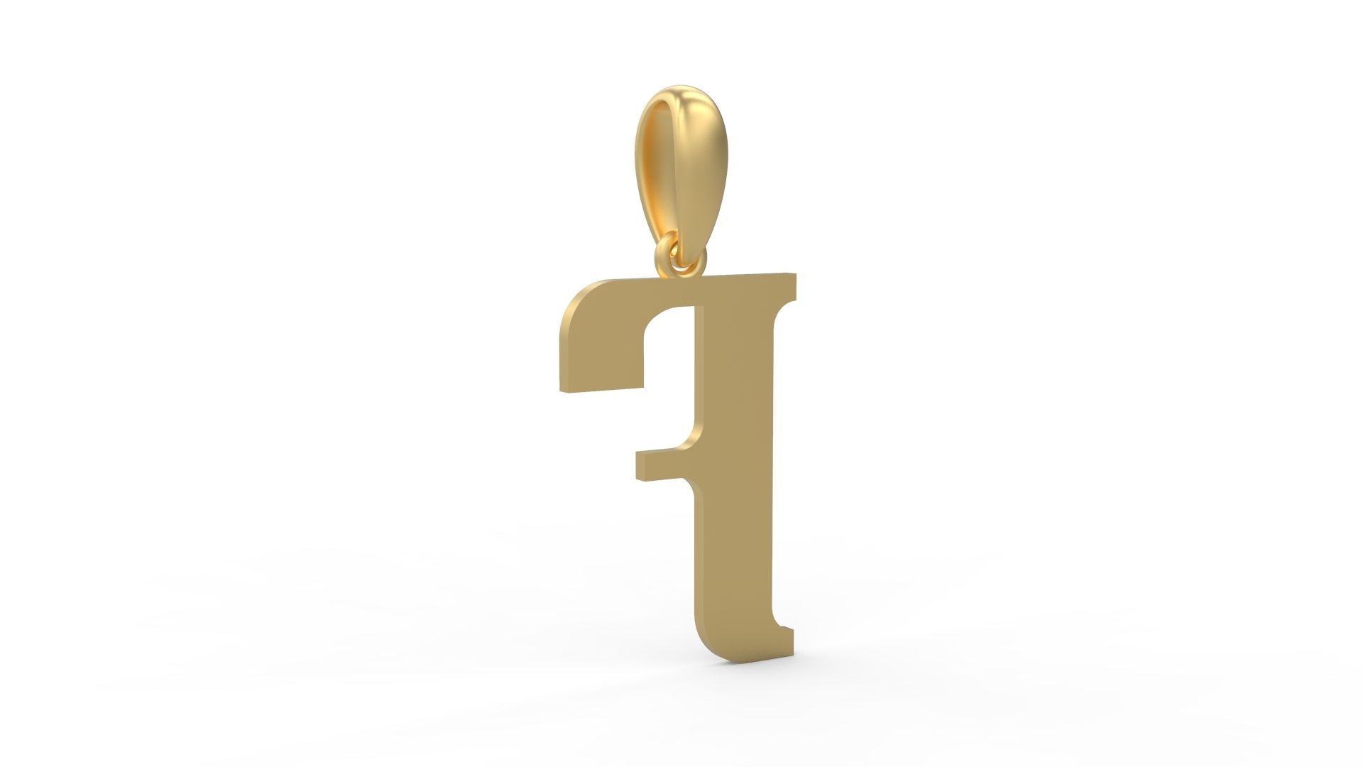 Initial Letters Pendant Quickjob F 3D print model_3