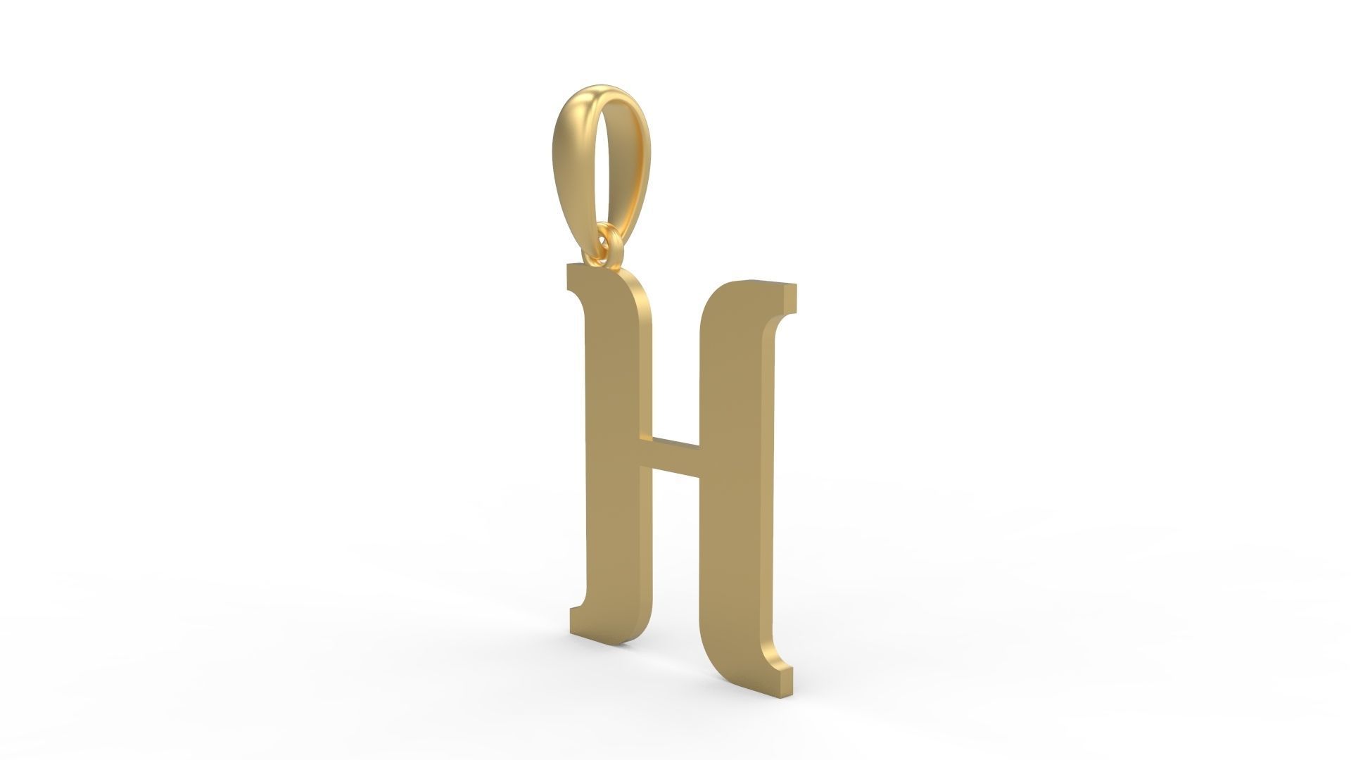 Initial Letters Pendant Quickjob H 3D print model_1