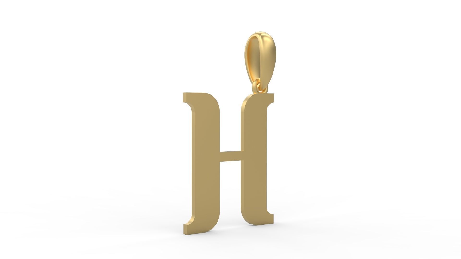 Initial Letters Pendant Quickjob H 3D print model_3