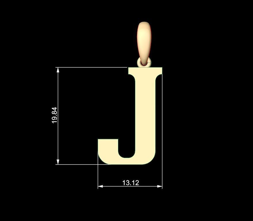 Initial Letters Pendant Quickjob J 3D print model_4