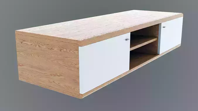 Tv Stand SAM White Chery Wood 2022 3D model