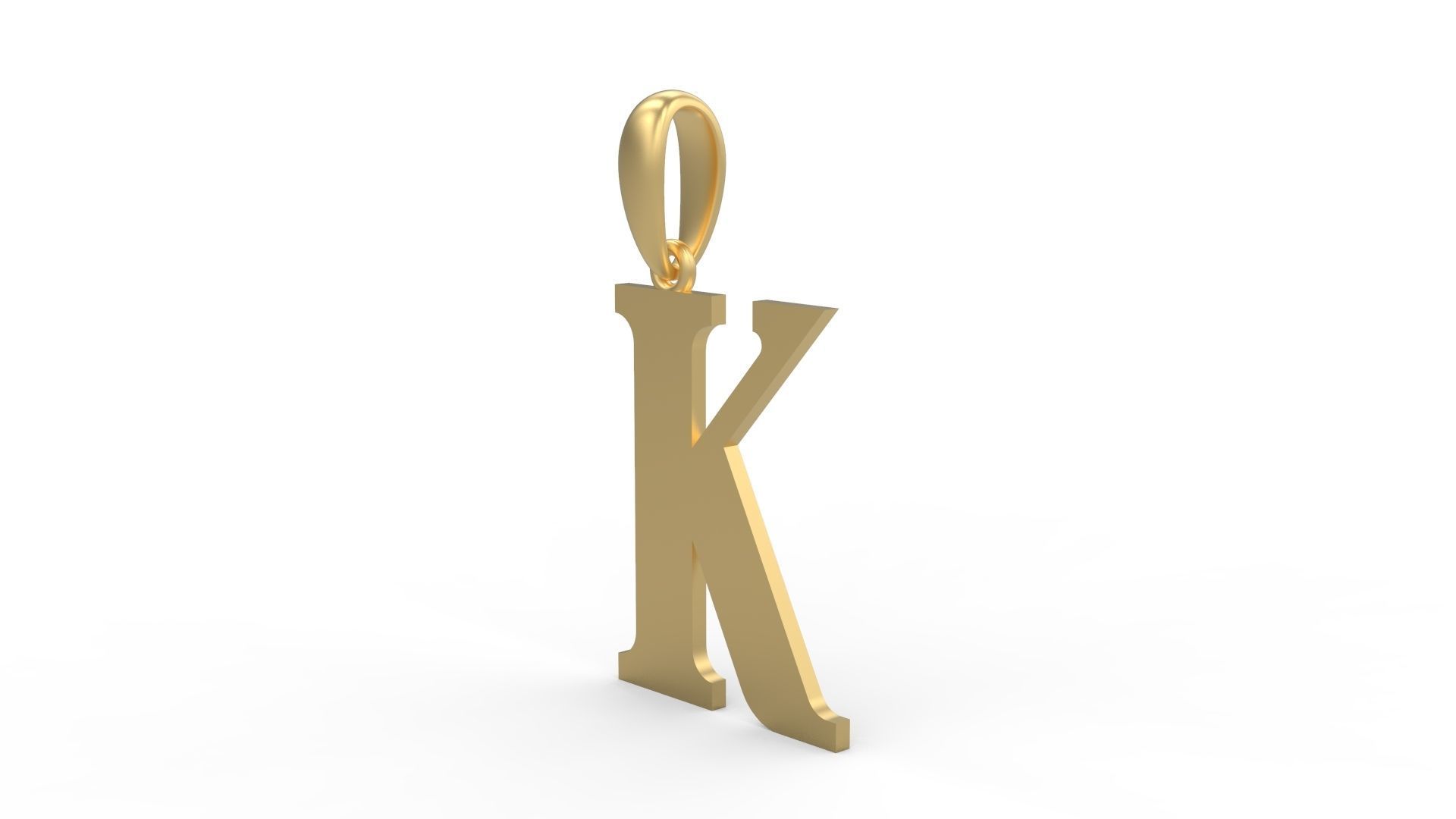 Initial Letters Pendant Quickjob K 3D print model_1