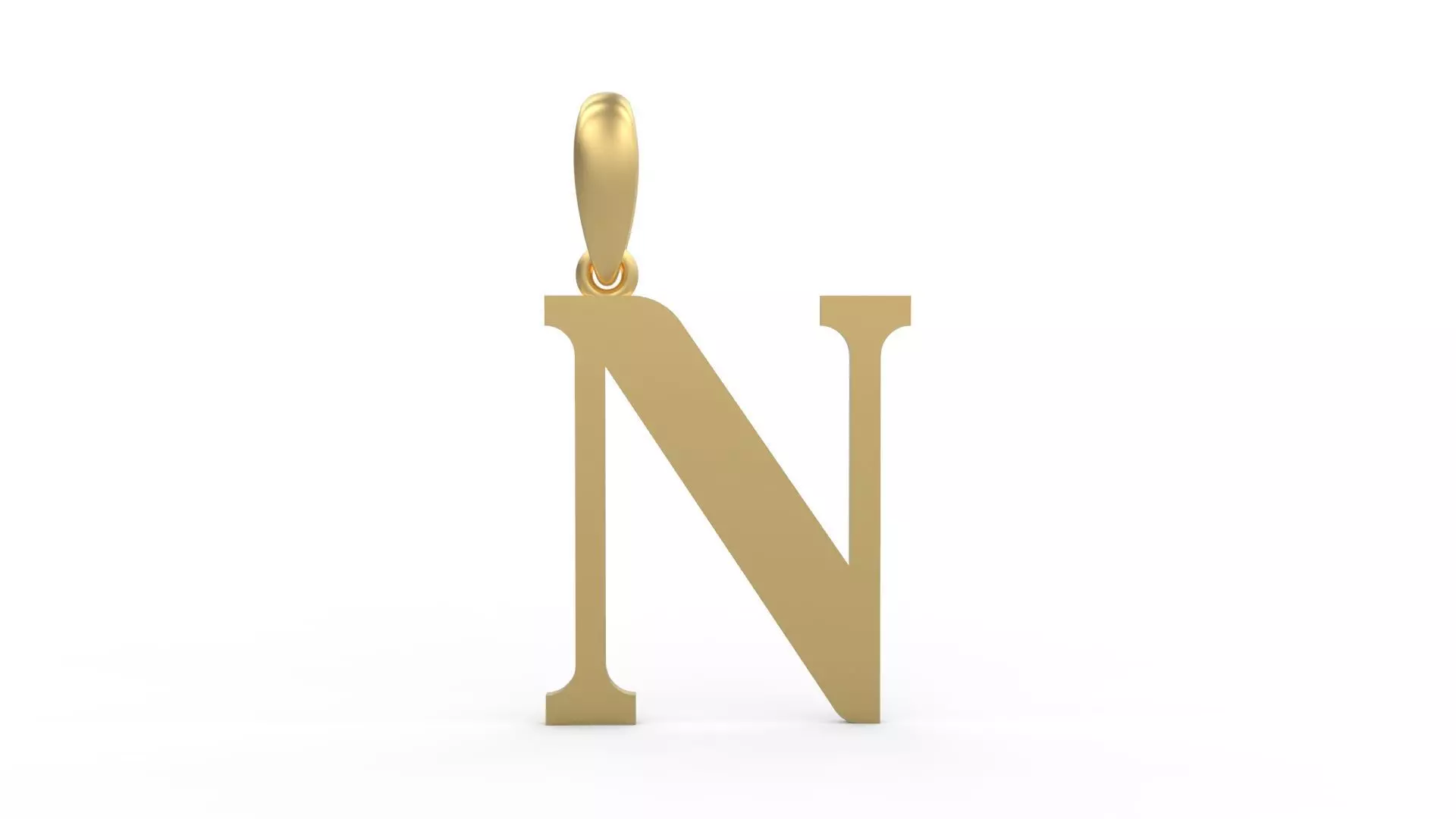 Initial Letters Pendant Quickjob N 3D print model_0