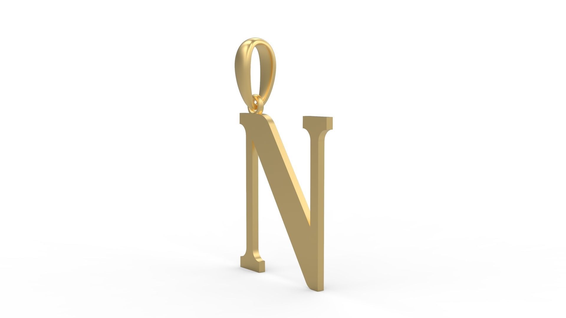 Initial Letters Pendant Quickjob N 3D print model_1
