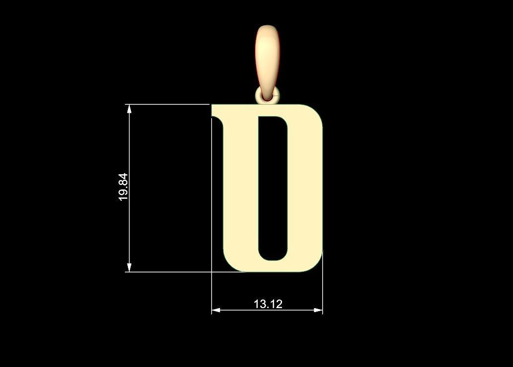 Initial Letters Pendant Quickjob O 3D print model_4