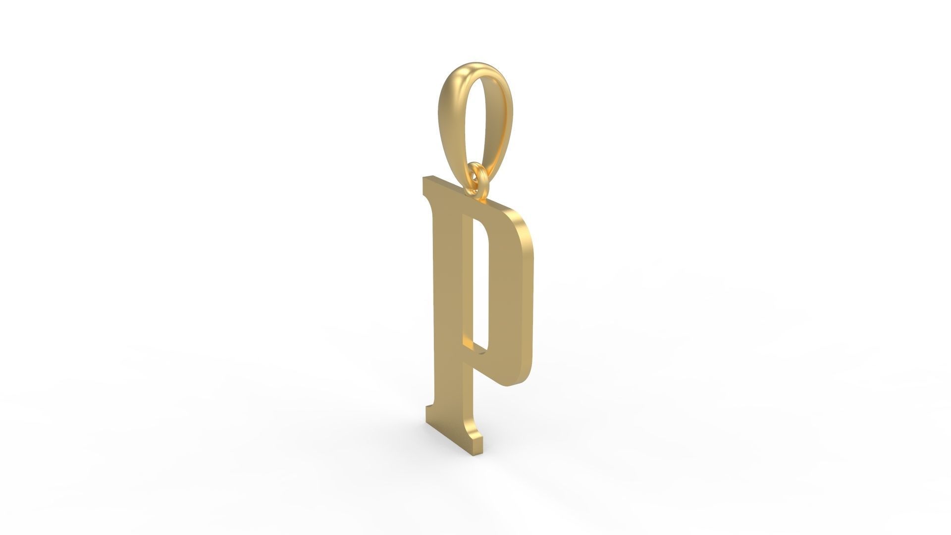 Initial Letters Pendant Quickjob P 3D print model_1