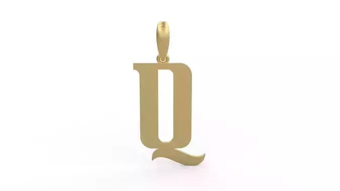 Initial Letters Pendant Quickjob Q 3D print model