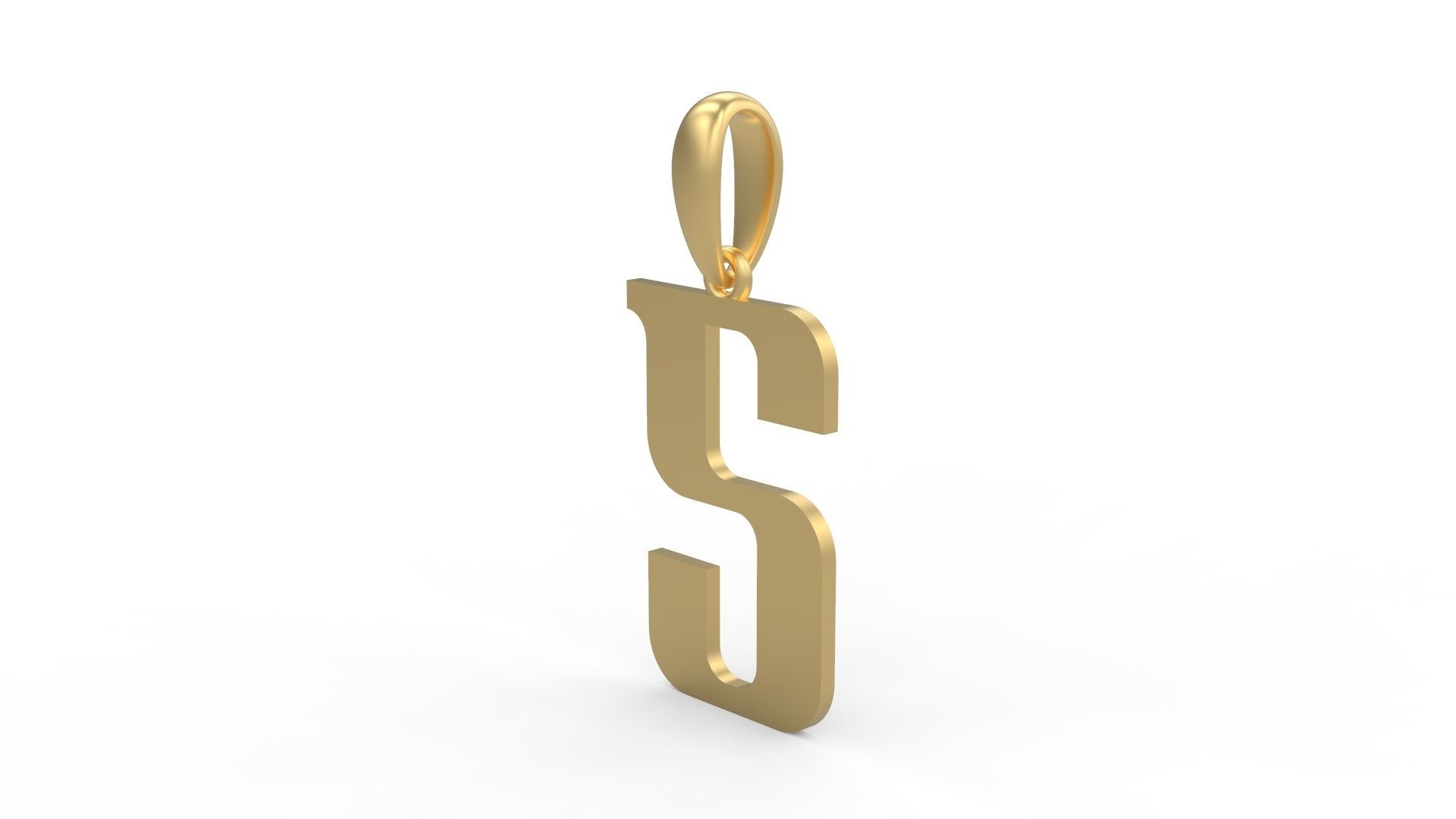 Initial Letters Pendant Quickjob S 3D print model_1
