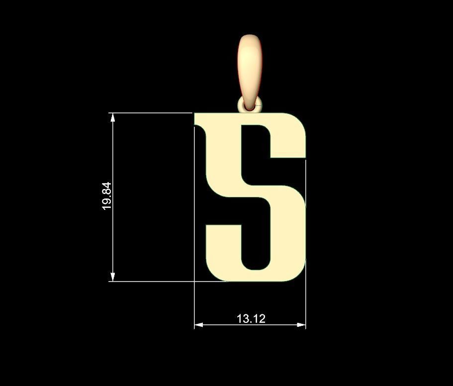 Initial Letters Pendant Quickjob S 3D print model_4