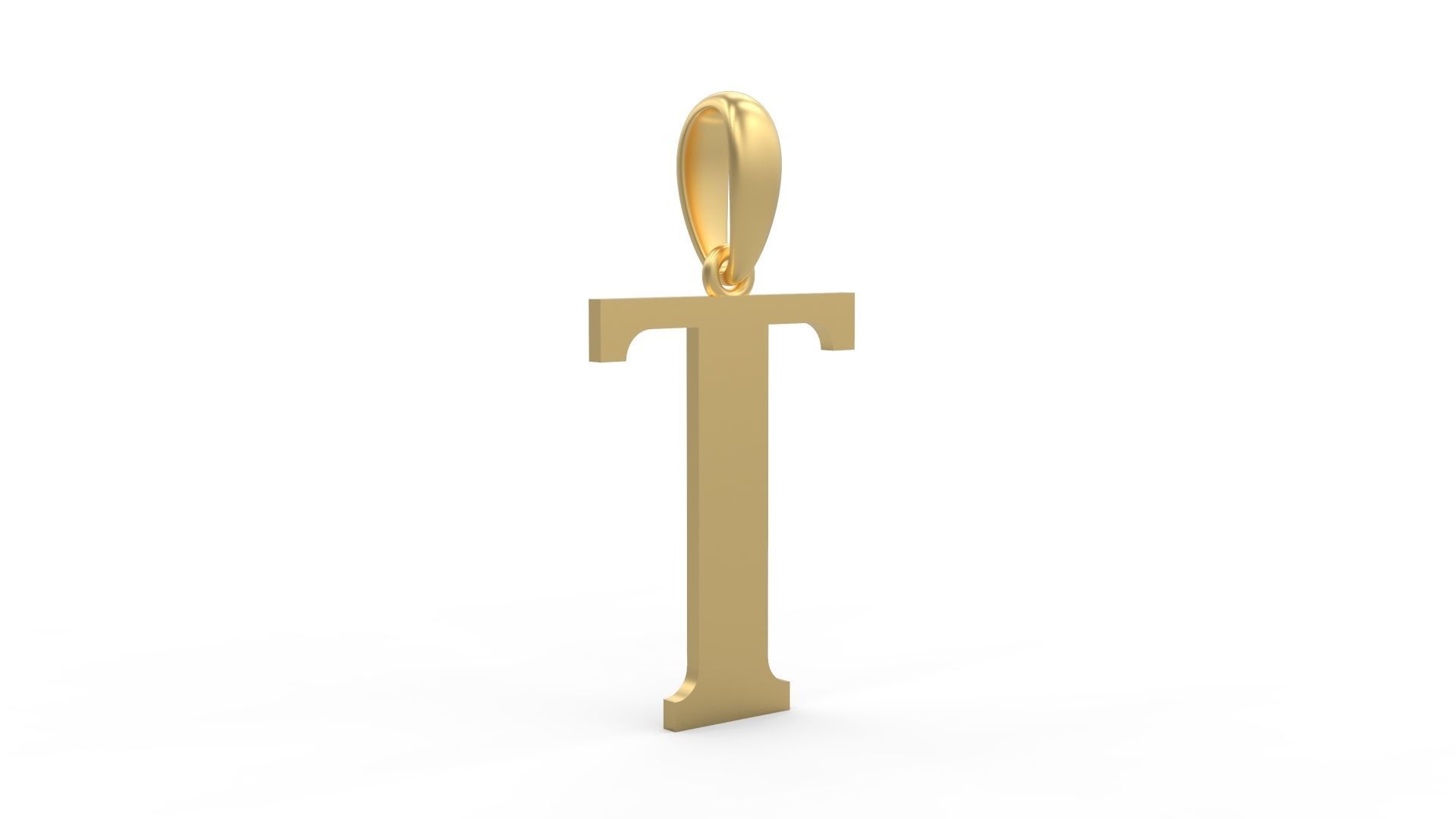 Initial Letters Pendant Quickjob T 3D print model_3