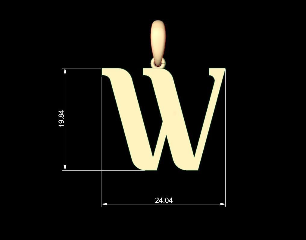 Initial Letters Pendant Quickjob W 3D print model_4