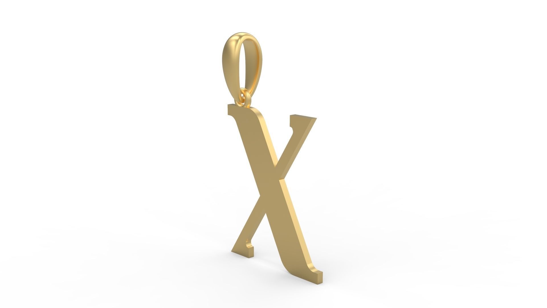 Initial Letters Pendant Quickjob X 3D print model_1