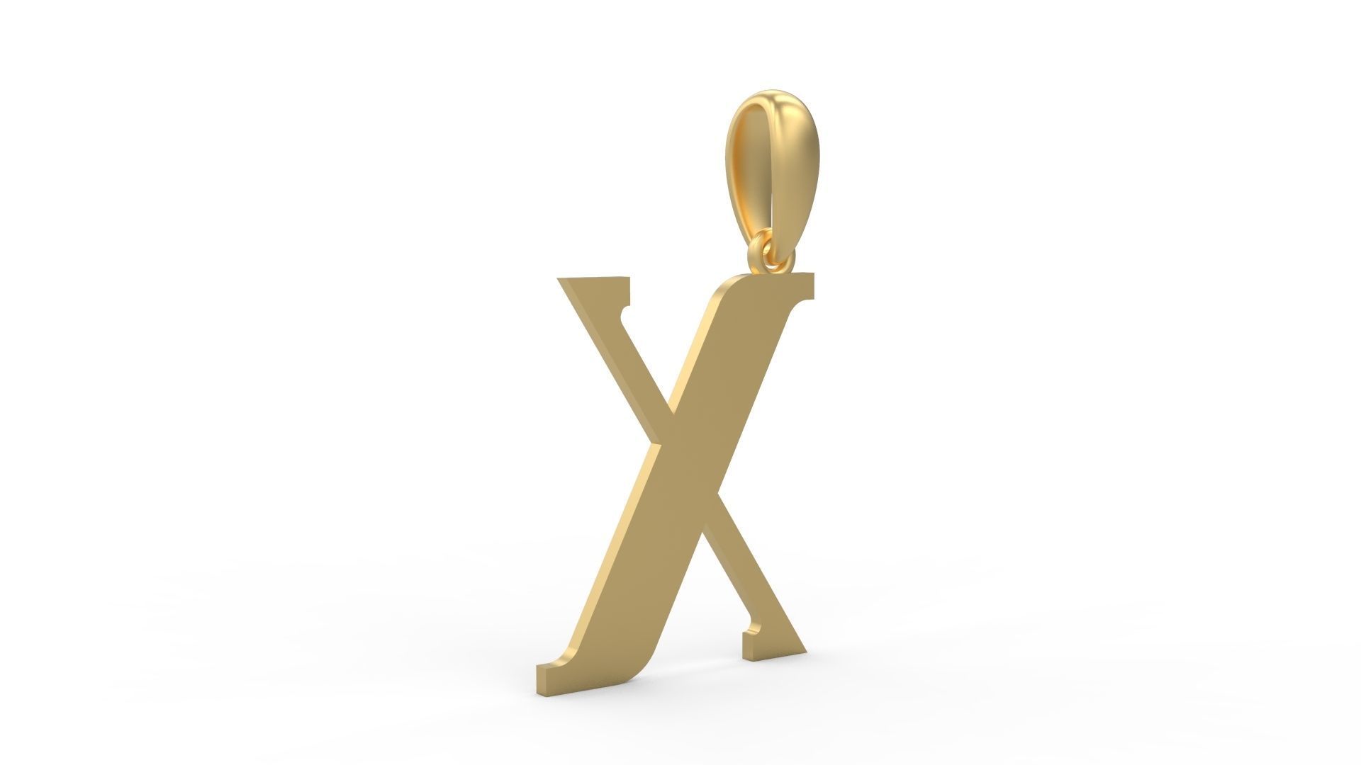 Initial Letters Pendant Quickjob X 3D print model_3