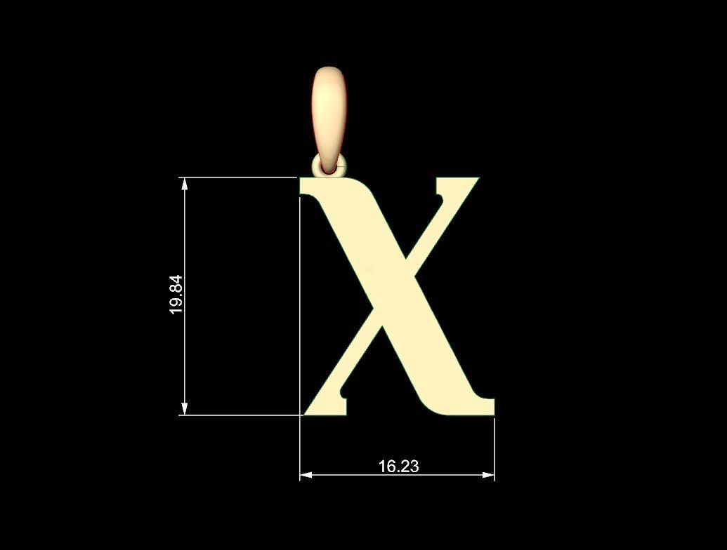 Initial Letters Pendant Quickjob X 3D print model_4