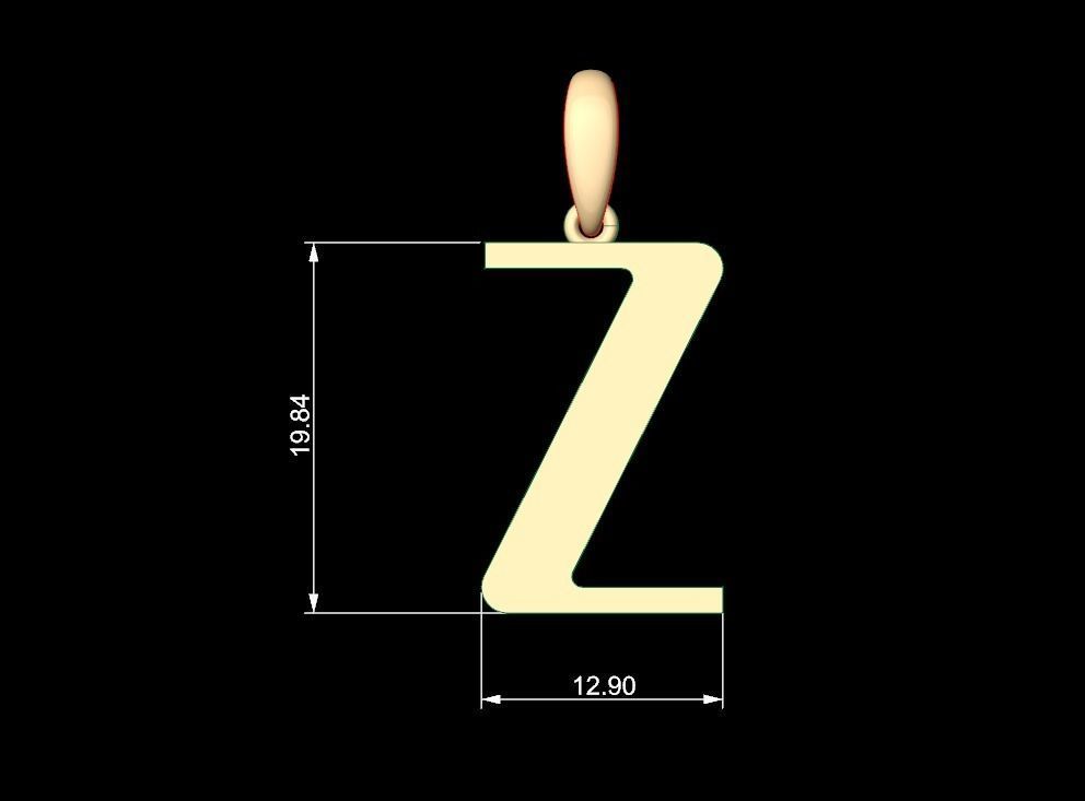 Initial Letters Pendant Quickjob Z 3D print model_4