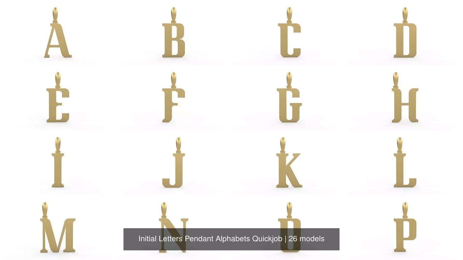 Initial Letters Pendant Alphabets Quickjob 3D Model Collection_0