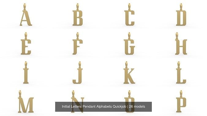 Initial Letters Pendant Alphabets Quickjob 3D Model Collection