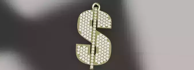Dollar Sign Gold Diamond Pendant Silver Platinum Luxury Jewelry