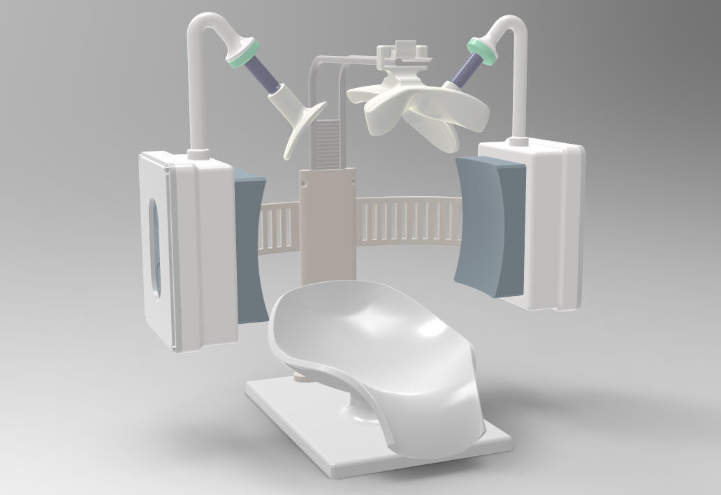 Ultrasound brain-imaging helmet Low-poly 3D model_0