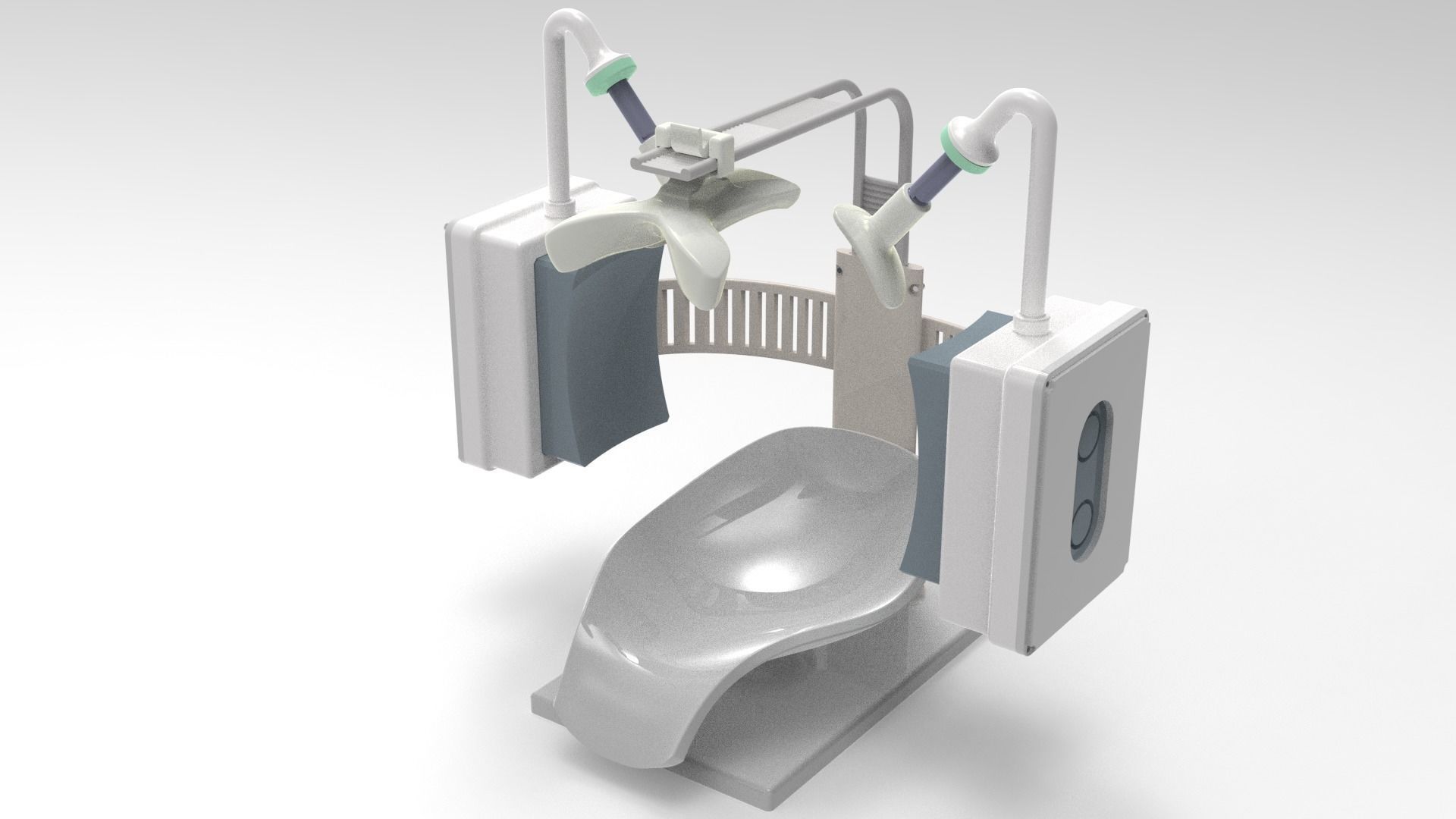 Ultrasound brain-imaging helmet Low-poly 3D model_4