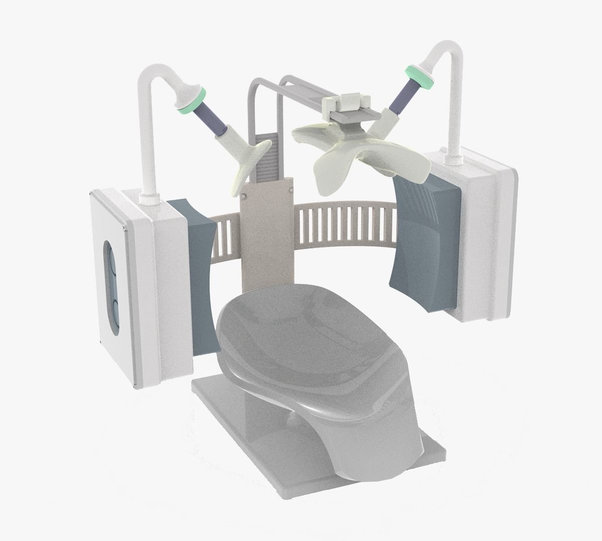 Ultrasound brain-imaging helmet Low-poly 3D model_8